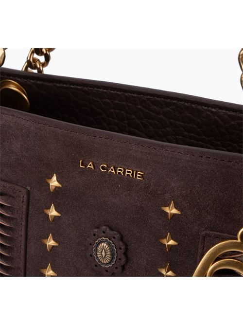 jungle shopper leather+sue.+t-synt LA CARRIE | 152M-TB-198-LSTCOMBI BROWN